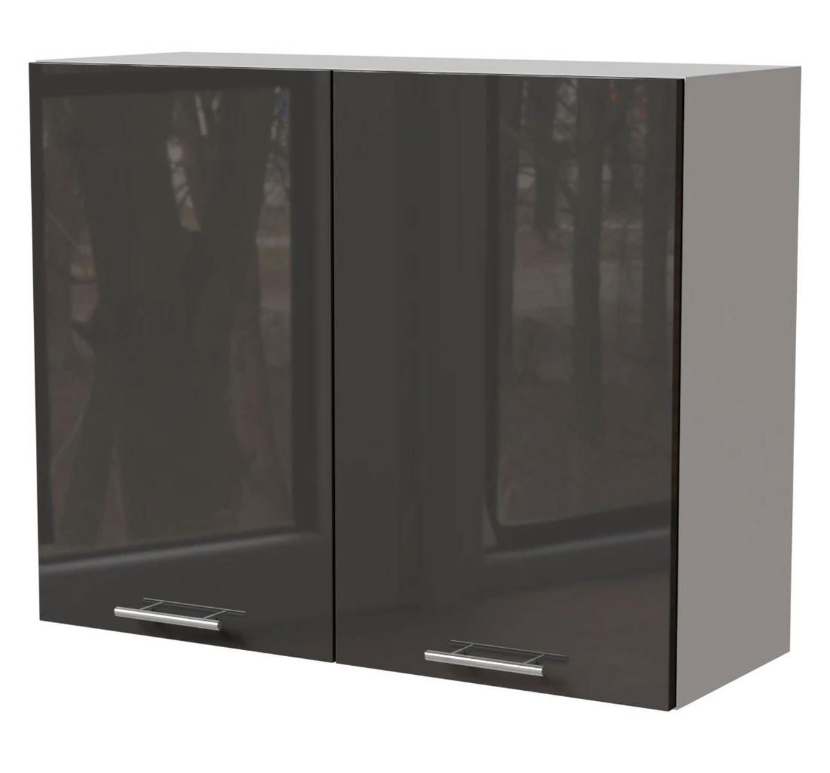 KÜCHENHÄNGESCHRANK Essen W3/90 Graphit Hochglanz / Weiß Matt 90 / 32,5 / 72cm - Graphitfarben/Weiß, Holz/Holzwerkstoff (90/72/32.5cm) - Feldmann-Wohnen