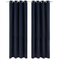 VERDUNKLUNGSVORHÄNGE Emelie 140/225 cm,2er-Set, mit Hitze- und Kälteschutz,Dunkelblau - Dunkelblau, Kunststoff (140/225cm) - Blumtal