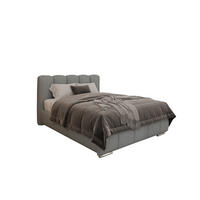 POLSTERBETT ZAIRA 140 x 200 cm mit Bettkasten und Lattenrost, 7-Zonen-Taschenfederkernmatratratze CIRA (24 cm) – Grau - Blaugrau, Holz (100/206cm) - Panda Möbel