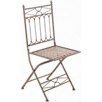 GARTENKLAPPSTUHL Metall Antik Braun - Braun, Metall (40/95/40cm) - CLP