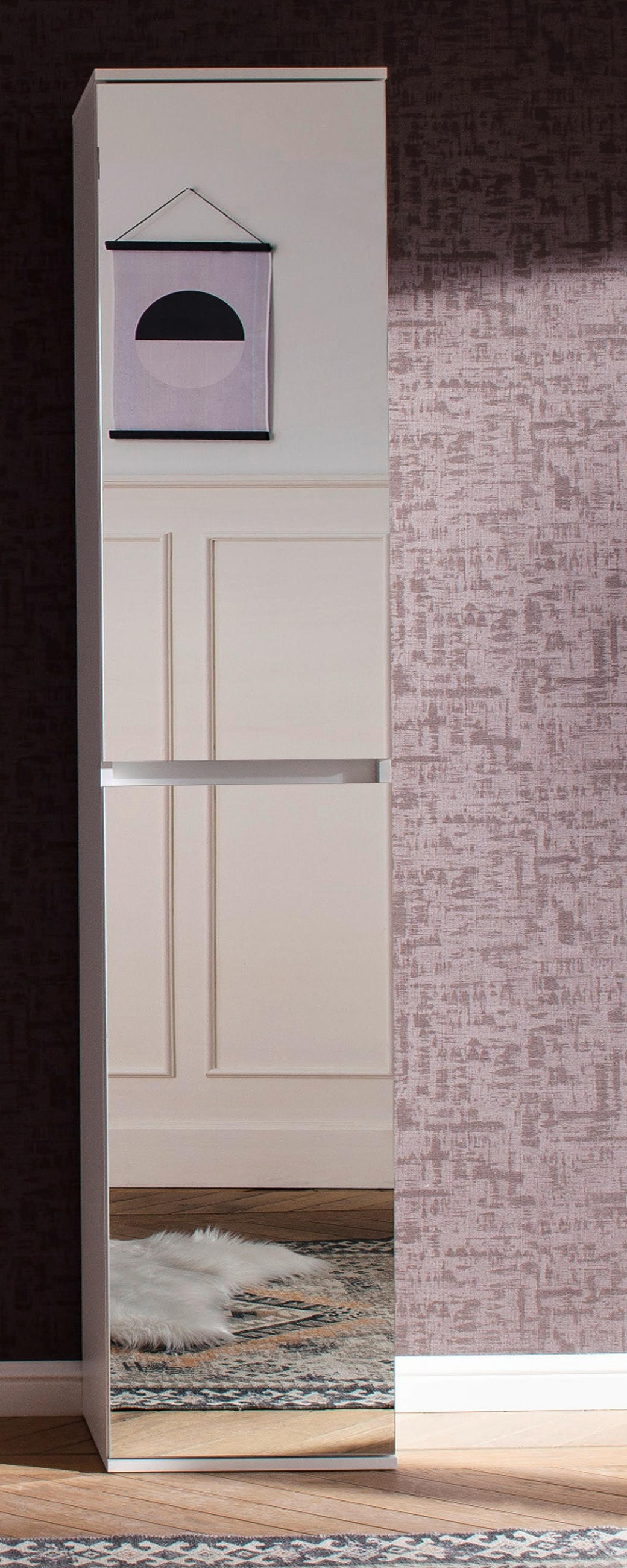 GARDEROBENSCHRANK weiß 37 x 191 cm, Schuhschrank mit Spiegeltüren - Weiß, Glas/Holzwerkstoff (37/191/34cm) - Top.Furn