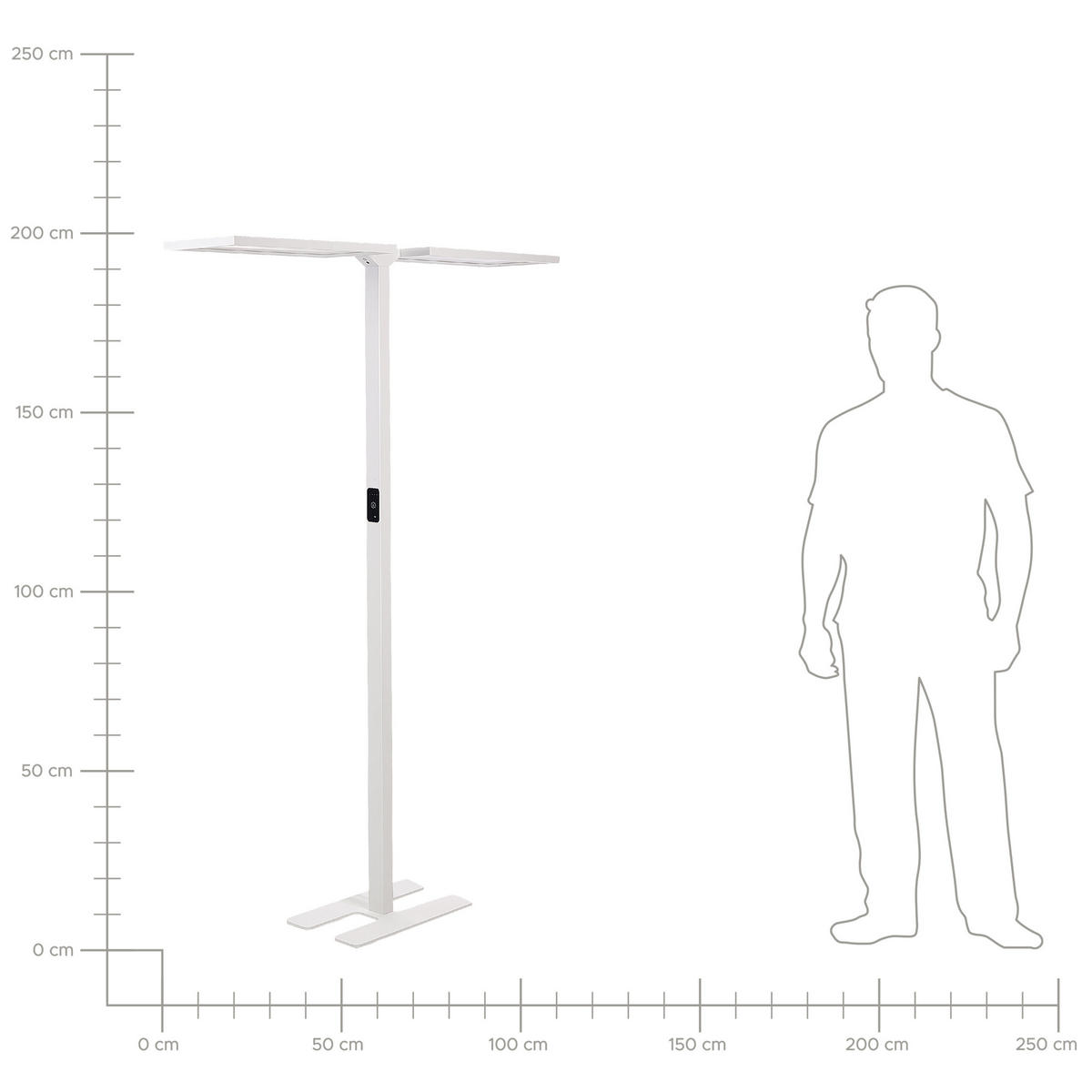 STEHLAMPE Sculptor 30/135/197 cm - Weiß, Metall (30/135/197cm) - Beliani