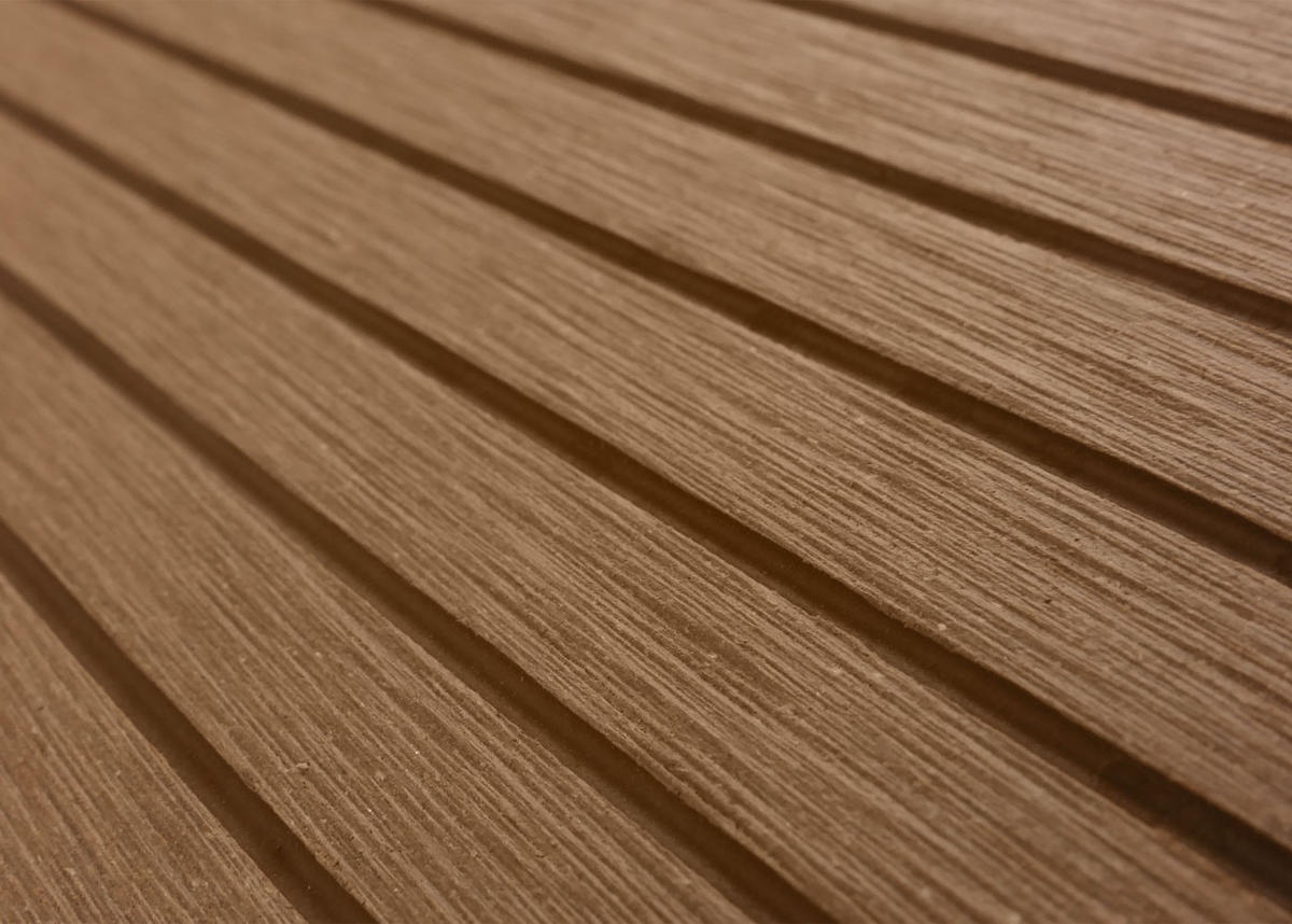 4ER MÜLLTONNENVERKLEIDUNG Teak Dekor - Teakfarben, Metall (265/124/84cm) - MCW