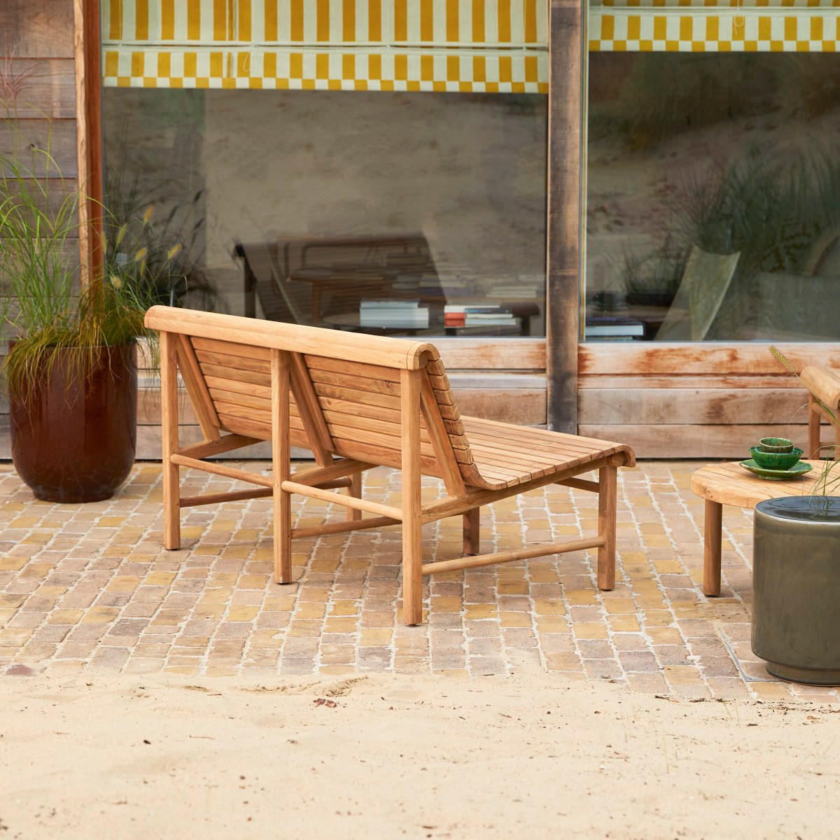 GARTENBANK Hélen Natur aus Teak - Naturfarben, Holz (140/77/80cm) - Tikamoon