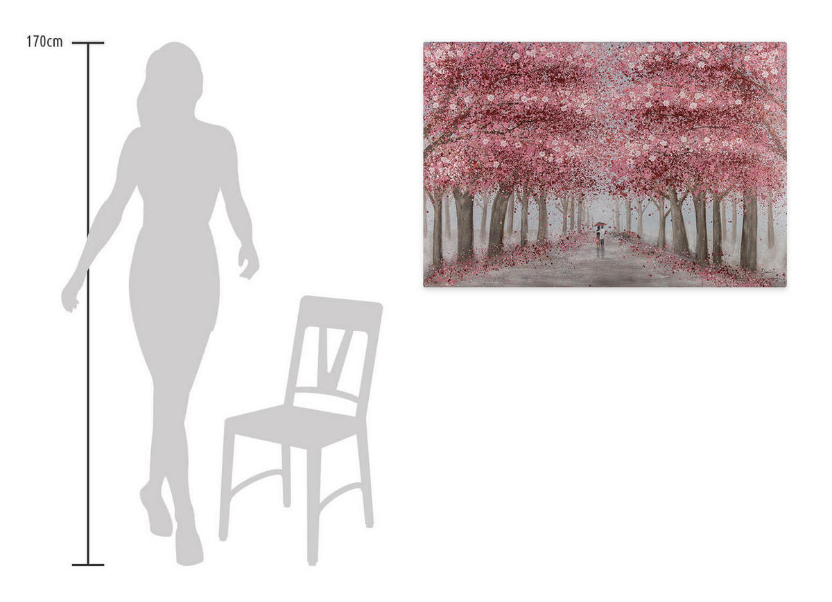 ÖLGEMÄLDE 120/80 cm - Pink, Holz/Textil (2.3/80cm) - KUNSTLOFT