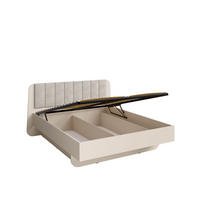 BETT LEVARO – 160×200 cm mit Bettkasten und anhebbarem Lattenrost Wüstensand - Sandfarben, Holzwerkstoff (160/200cm) - Milaros Markt