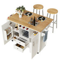 SERVIERWAGEN DE-39258 mit 2 Barhockern Weiß - Weiß, Holzwerkstoff (137.9/92/45cm) - ComfortXL
