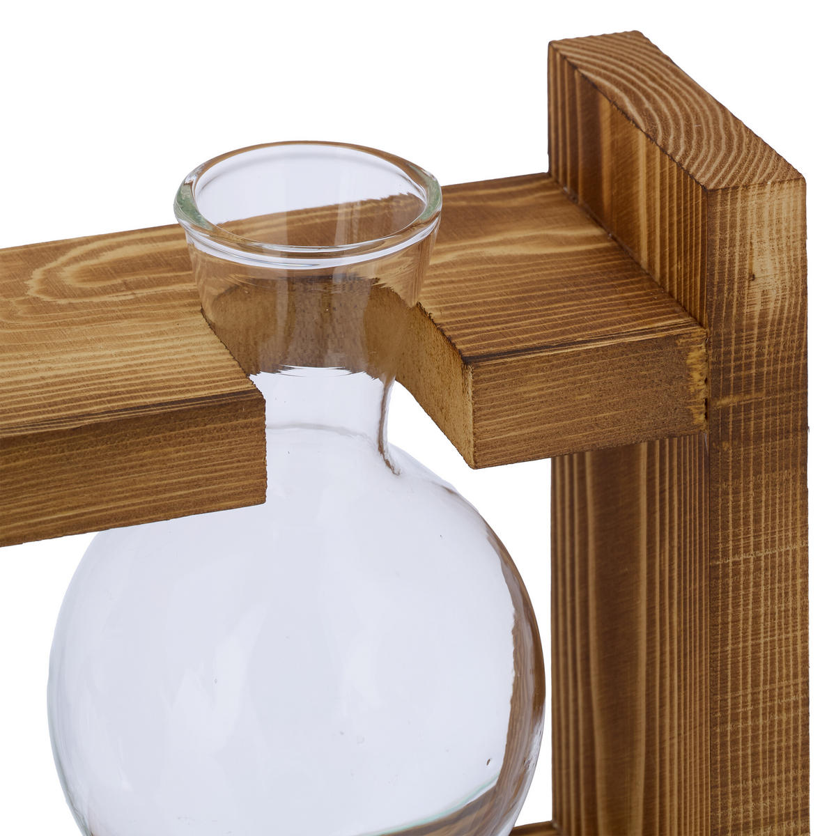 REAGENZGLAS-VASE - Multicolor, Glas/Holz (13cm) - Relaxdays