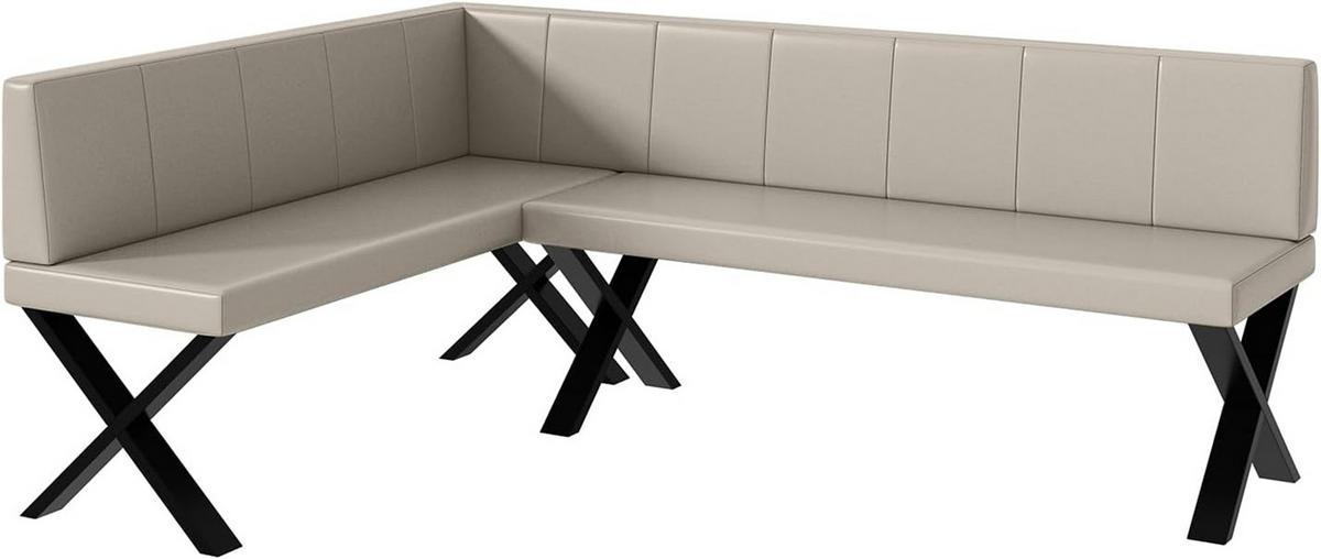 ECKBANK PETER_X - Beige, Leder (142/196cm) - Meblini