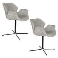 ESSZIMMERSTUHL Nikki Grau - 2 er Set - Grau, Kunststoff (66/80/62cm) - Zuiver