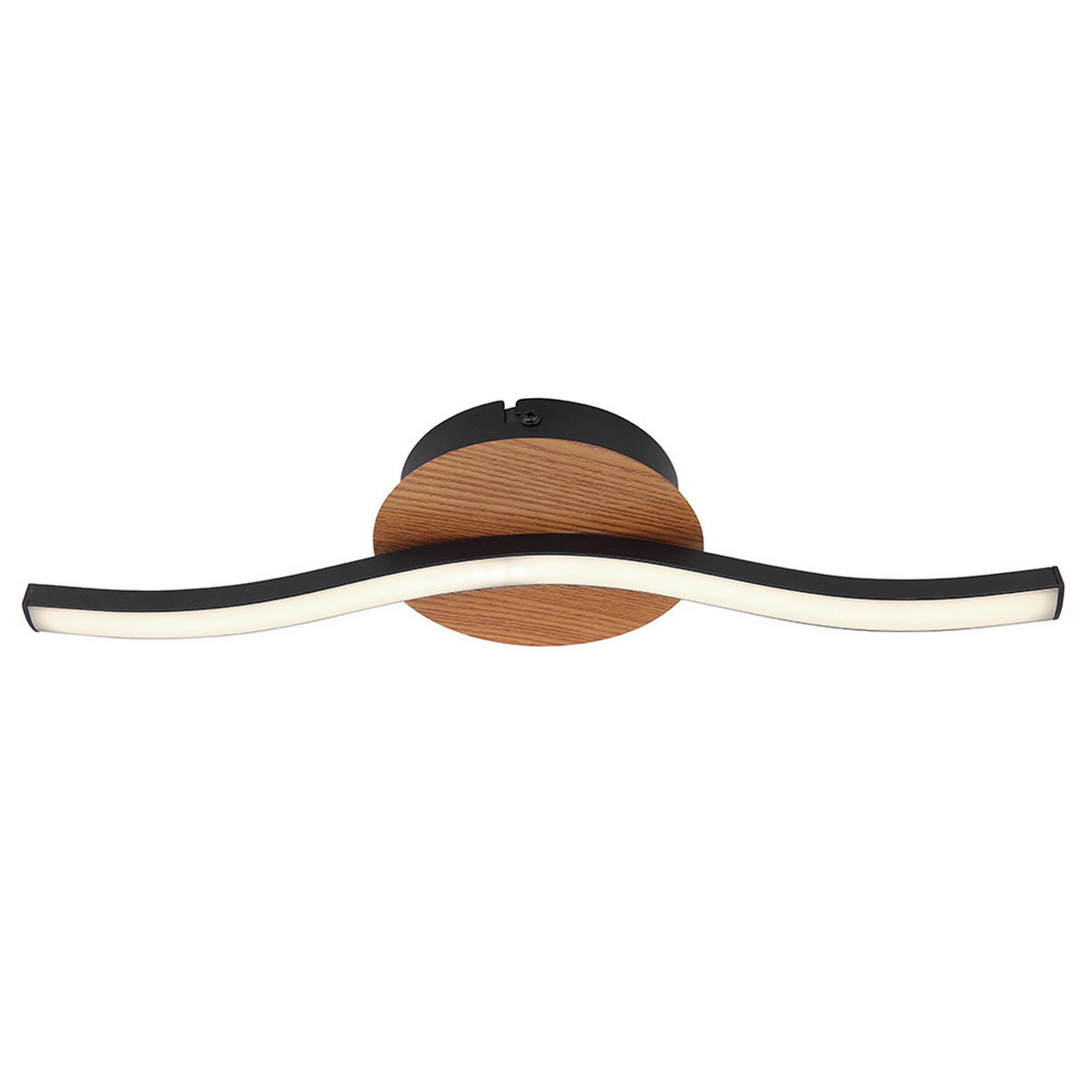 LED DECKENLEUCHTE Metall Holzoptik Schwarz - Schwarz, Metall (45/13/7.3cm)