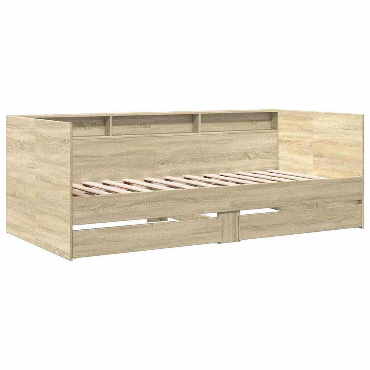 TAGESBETT Mit Schubladen Ohne Matratze Sonoma-Eiche 90/200 Cm - Hellgrau, Holzwerkstoff (90/200cm) - vidaXL