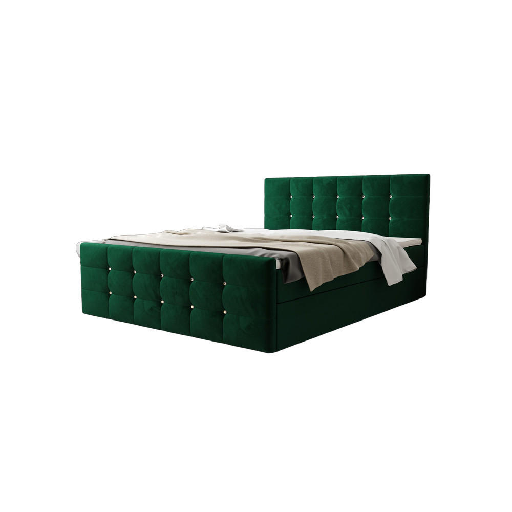 BOXBETT Coria IV Flaschengrün 180x200 cm - Waldgrün, Textil (180/200cm) - B&B Home