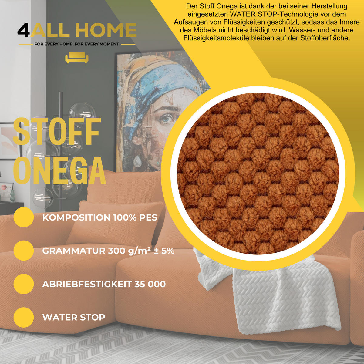 ECKSOFA Travis mit Bettkasten und Schlaffunktion, L-Form, Cord, Universal - Rostfarben, Holzwerkstoff (248/148cm) - 4ALL HOME