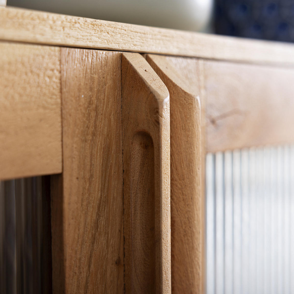 MASSIVES SIDEBOARD mit 3 Schubladen - Akazie massiv - Akaziefarben, Glas/Holz (180/80/40cm) - home24