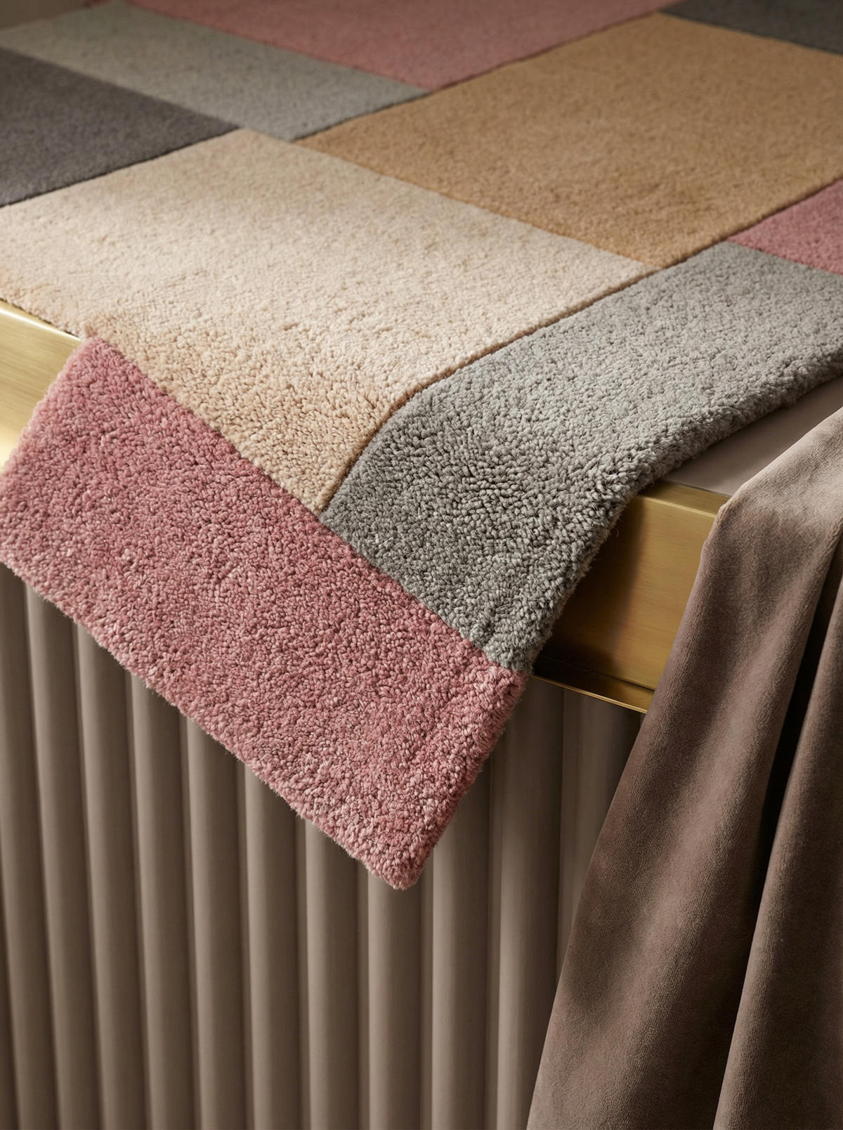 WOLLTEPPICH Geometrisch-Design, handgetuftet THAMES EVA, Grau-Rosa 120x180 cm - Grau, Textil (120/180cm) - KADIMA DESIGN