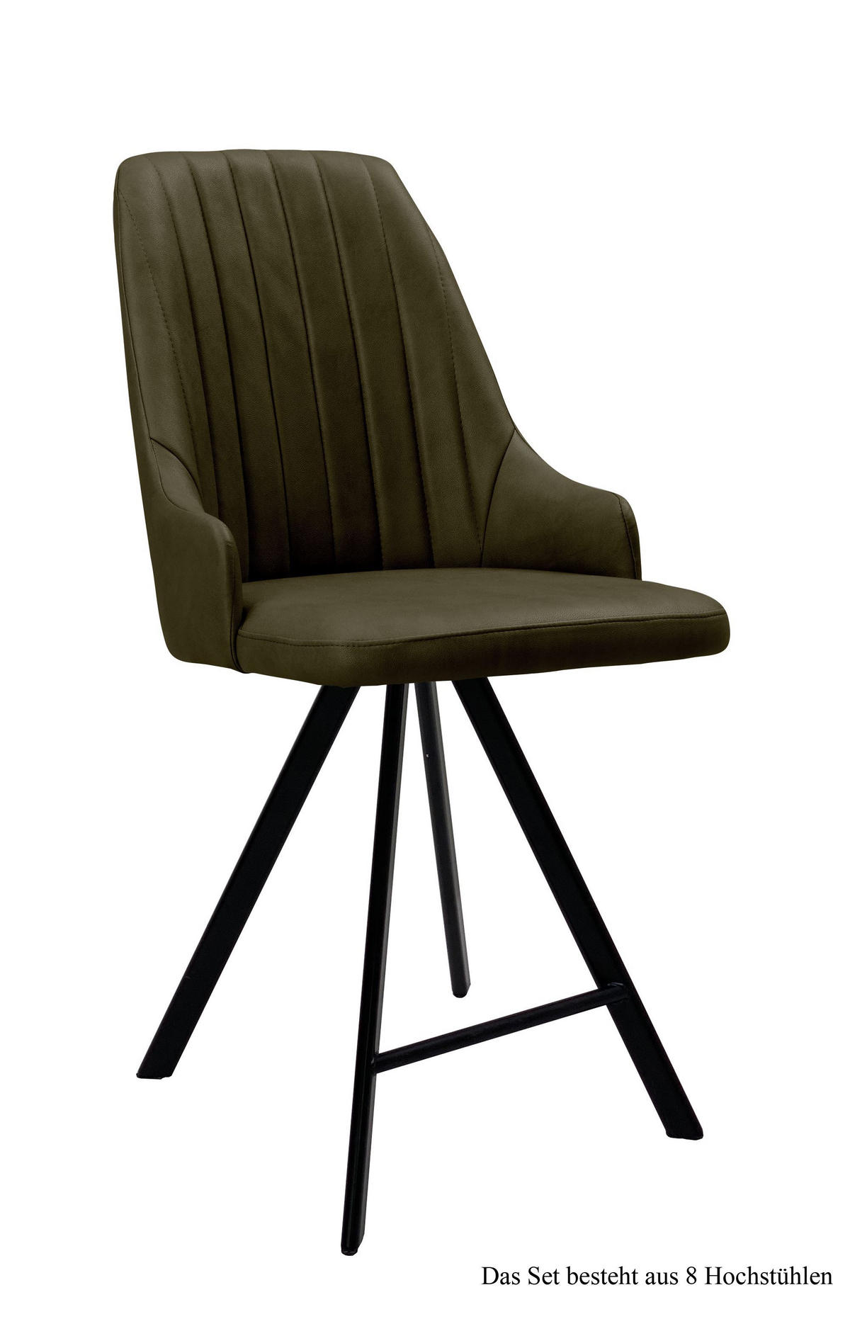 THEKENSTUHL drehbar (8er-Set) Diannah 52x108x60 Schwarz/Khaki - Dunkelgrün/Schwarz, Kunststoff (60/108/52cm) - 58aufmkessel