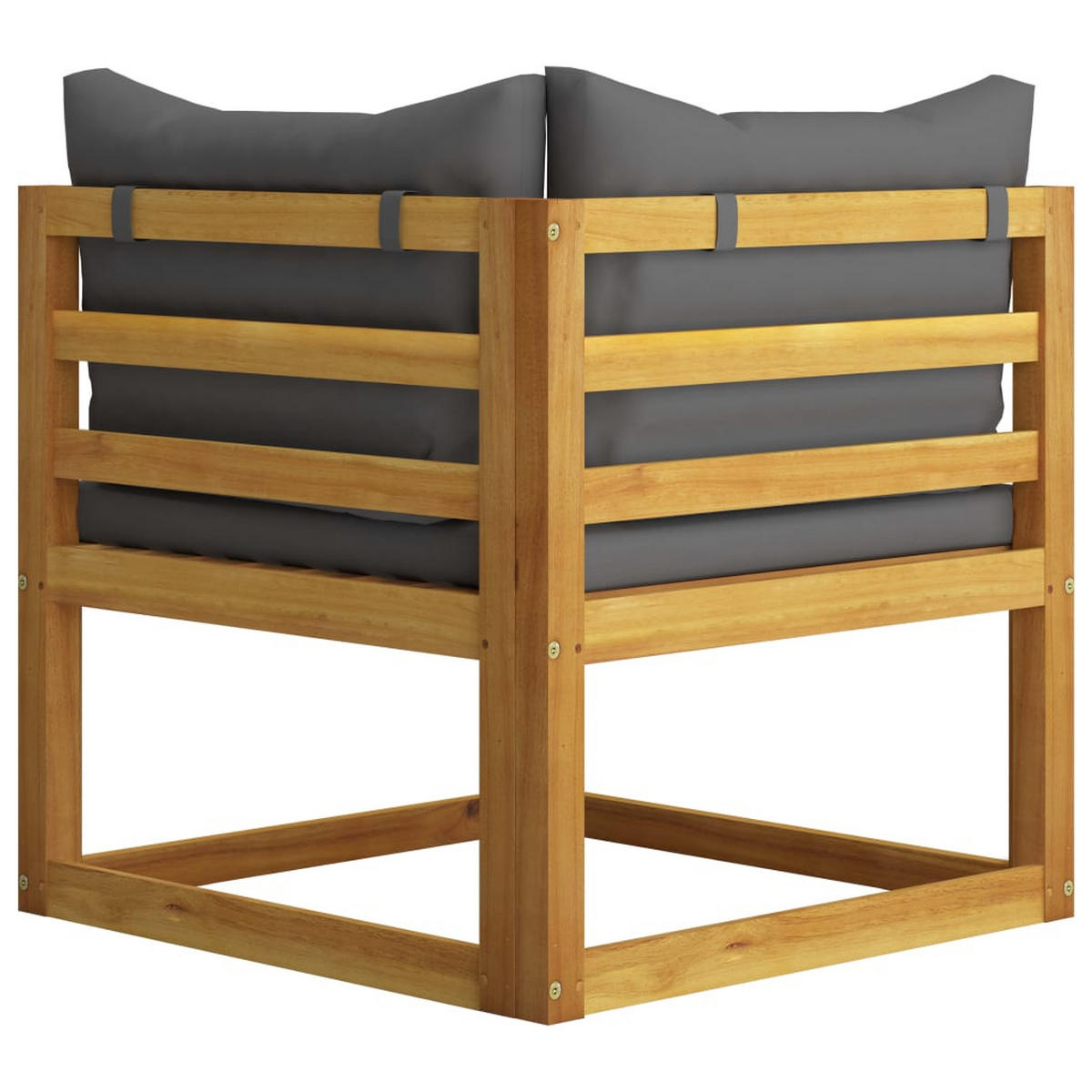 GARTEN-LOUNGE-SET 6Er Set Mit Auflagen Massivholz Akazie - Grau, Holz - vidaXL