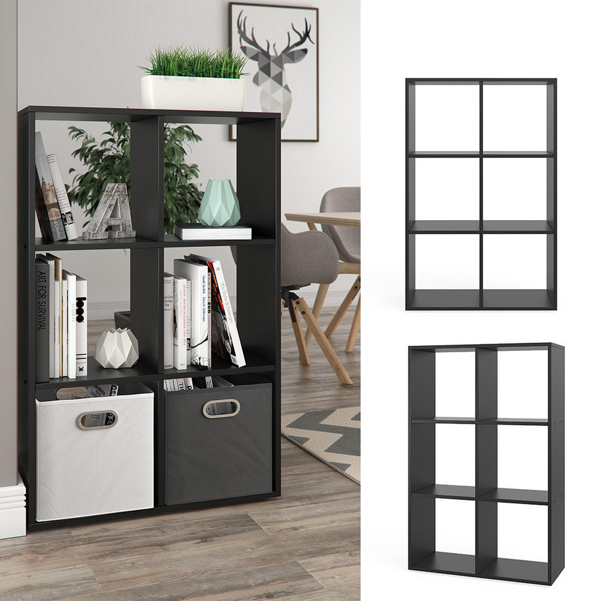 RAUMTEILER Schwarz 72 x 107.8 cm - Schwarz, Holzwerkstoff (72/107.8/29cm) - Vicco