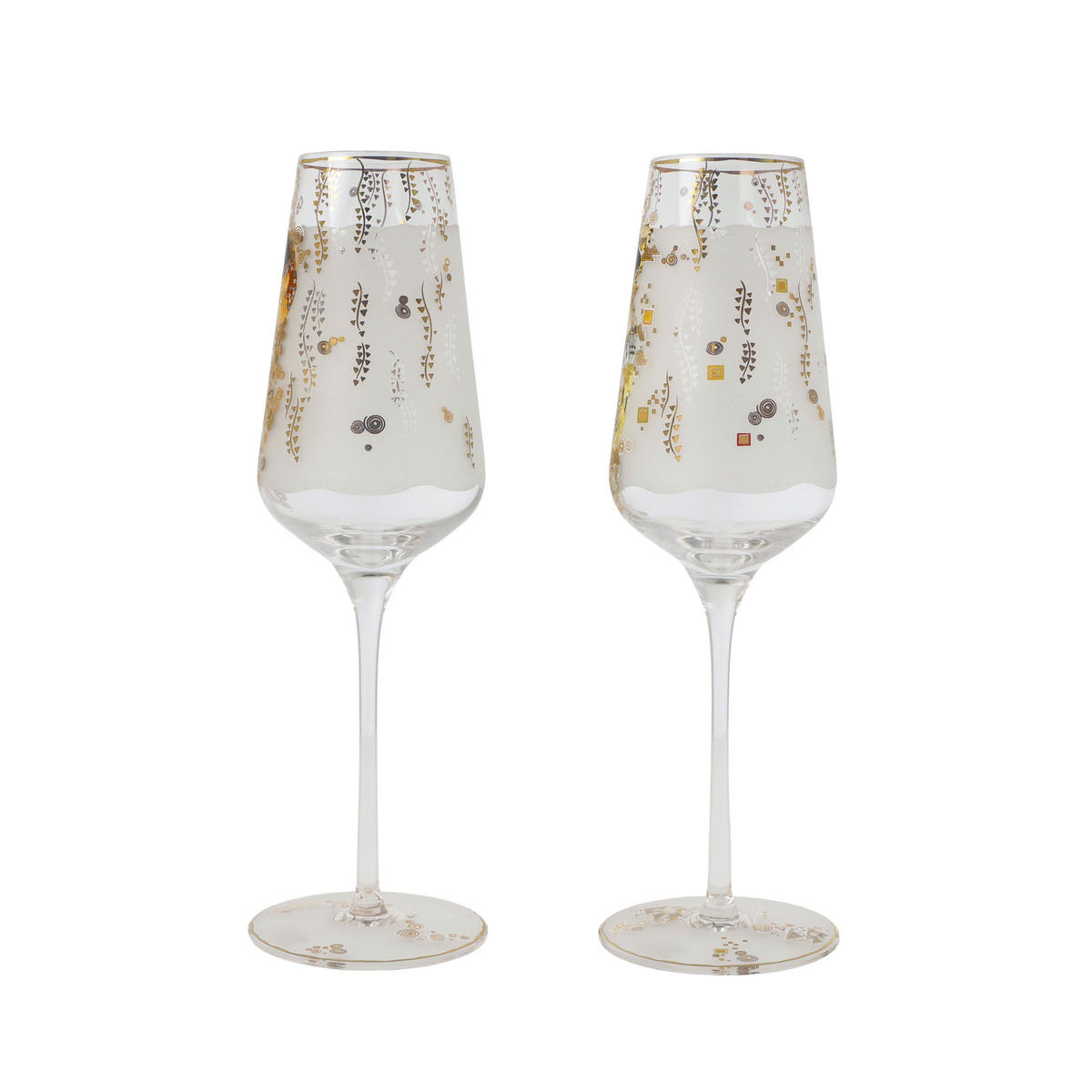 SEKTGLAS Gustav Klimt - Adele & der Kuss, Glas, Bunt, Füllmenge 100 ml - Multicolor, Glas (0.15L) - Goebel