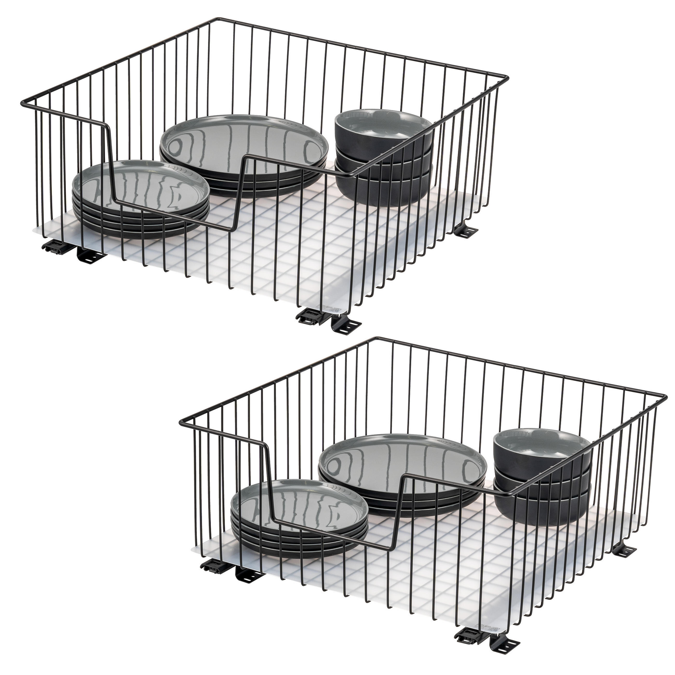 SCHRANK-KORBAUSZUG 50 cm, schwarz, Metall - Schwarz, Metall (50/23/50.5cm) - bremermann