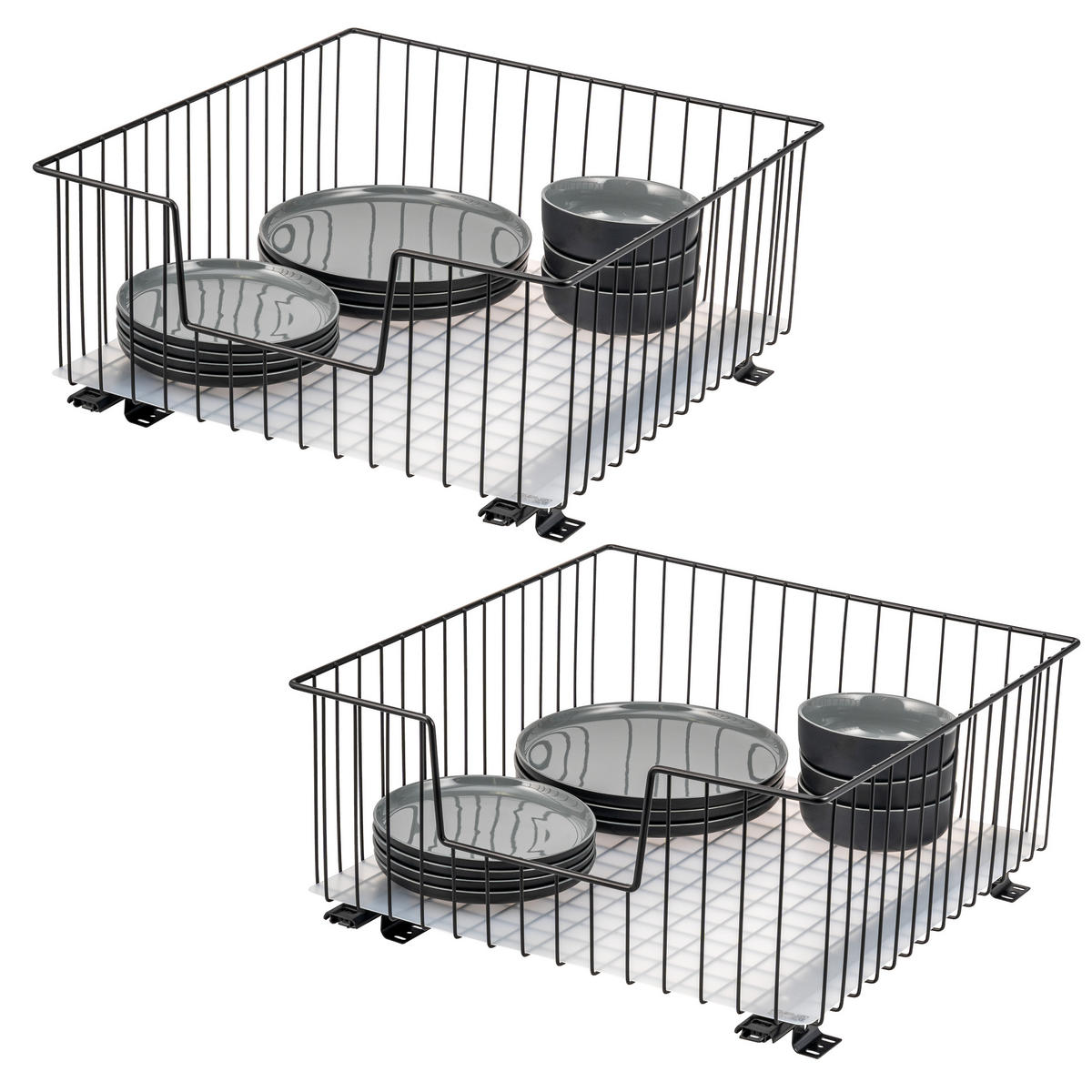 SCHRANK-KORBAUSZUG 50 cm, schwarz, Metall - Schwarz, Metall (50/23/50.5cm) - bremermann