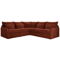 ECKSOFA VERSO L Orange Plüsch - Schwarz/Orange, Kunststoff/Textil (270/270cm) - MKS