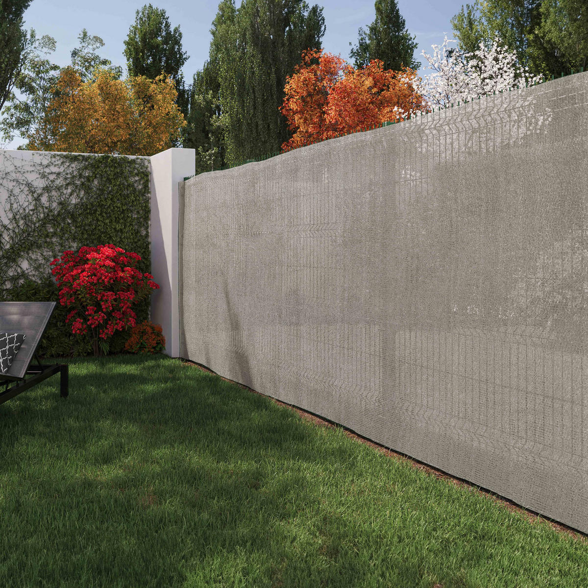 SICHTSCHUTZ 1,80x10m, Bedeckung 85 %, Greige - Greige, Textil (180/180cm) - Oviala