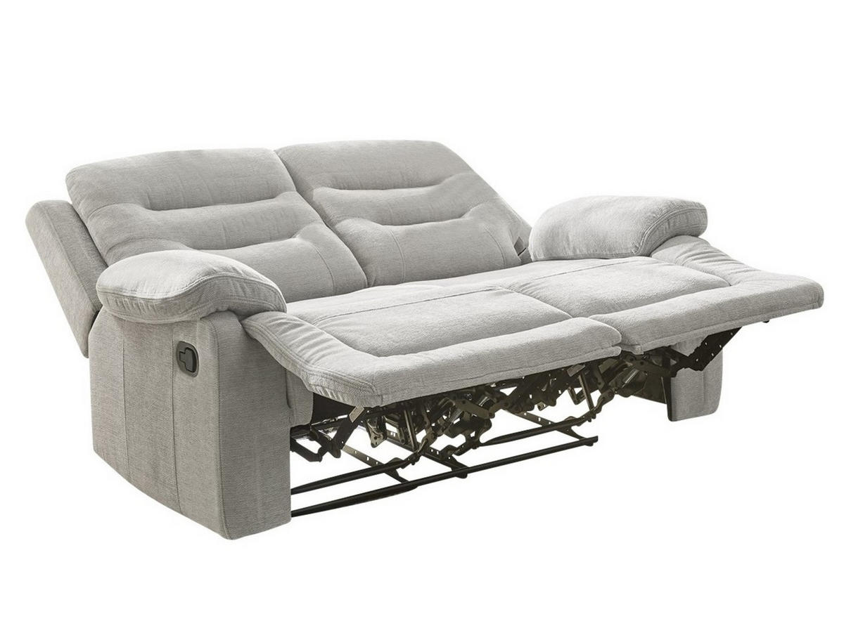 2-SITZER-RELAXSOFA Federkern, Liegefunktion verstellbar durch halbautomatische Relaxfunktion B162/T98/H103 cm, Chenille Grau / 15502 - Schwarz/Grau, Textil (162/103/98cm) - luma-home