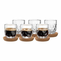 ESPRESSOGLÄSER MIT UNTERSETZER Gocce transparent 60 ml 6er Set - Transparent, Glas (0.06L) - Leonardo Living