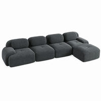 ECKSOFA modular rahmenlos Cord Grey - Grau, Kunststoff (178/388cm) - Meubliv