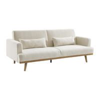 KLAPPSOFA 3-Sitzer mit Schlaffunktion - Bouclé-Stoff - Weiß - ESME - Weiß, Textil (216/85/89cm) - Vente-Unique