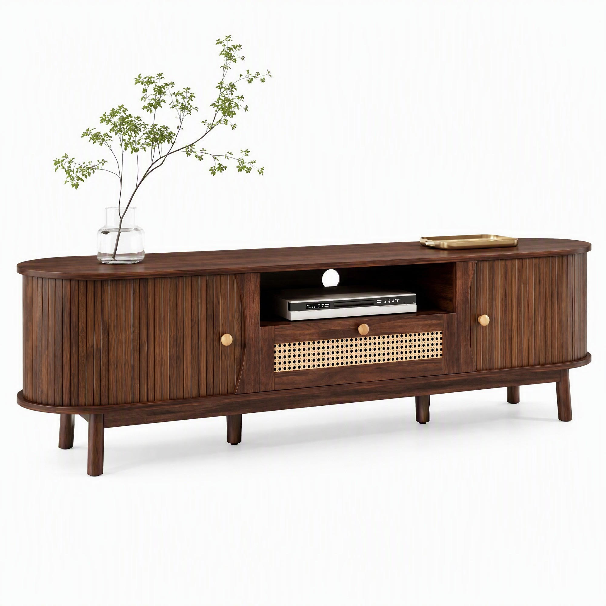 Beauniv Tv-Schrank Dunkelbraun 37x46x165 cm
