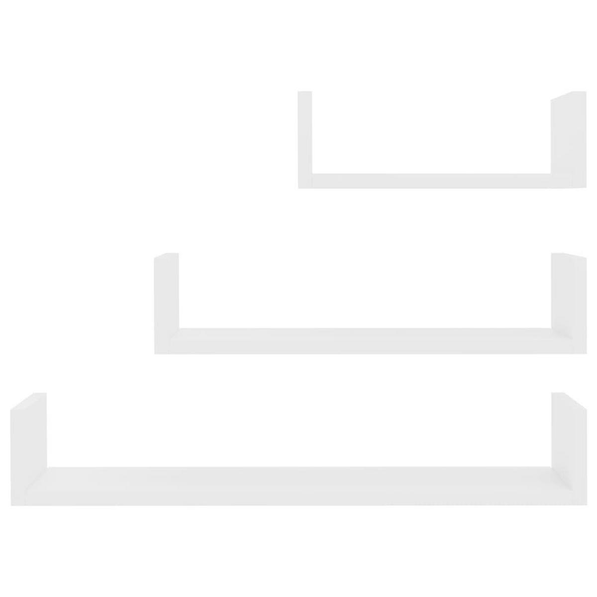 WANDREGALESET 3-tlg. 30-60/15/10 cm aus Holzwerkstoff Weiß - Weiß, Holz (60/10/15cm) - vidaXL