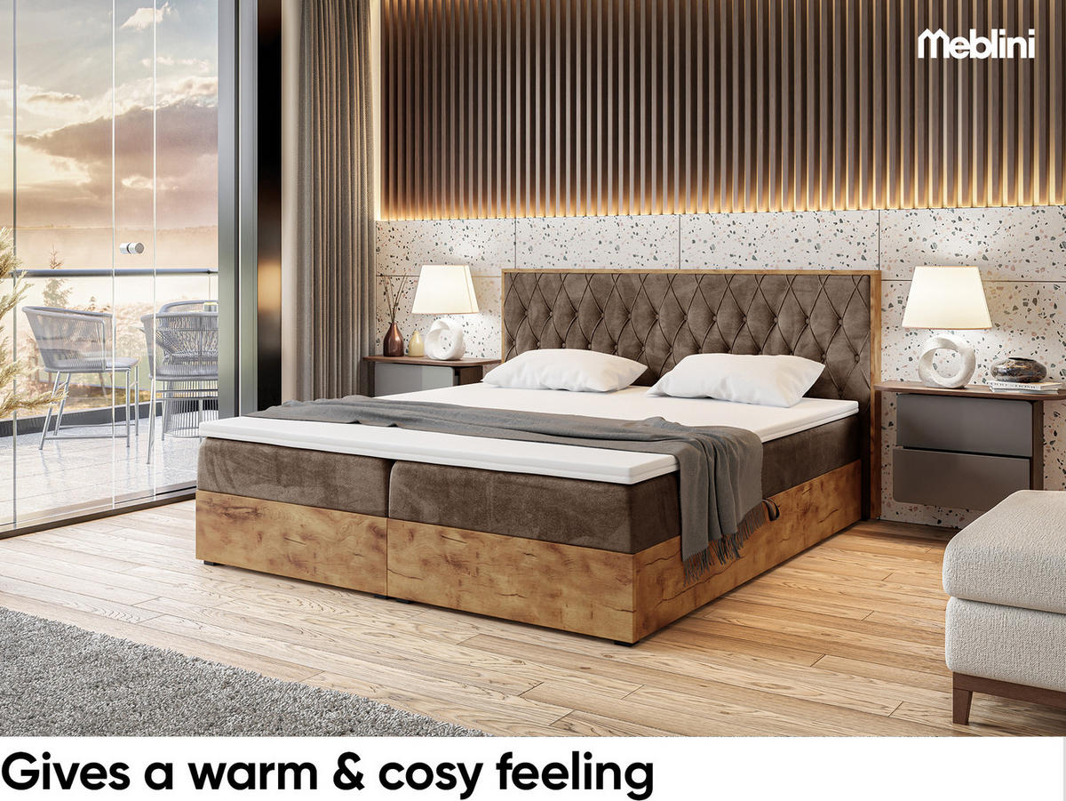 BOXSPRINGBETT Lofty 6 H4 - Braun, Holzwerkstoff (120/200cm) - Meblini