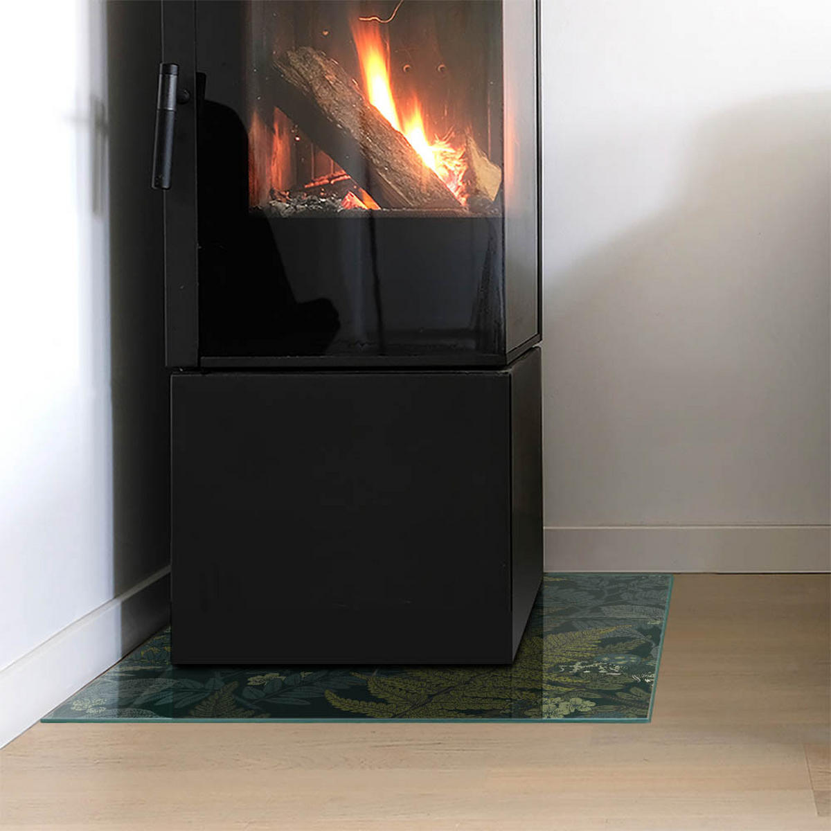 GLASPLATTE für Kamin 50x50 cm - Grün, Glas (50/50/0.4cm) - TULUP