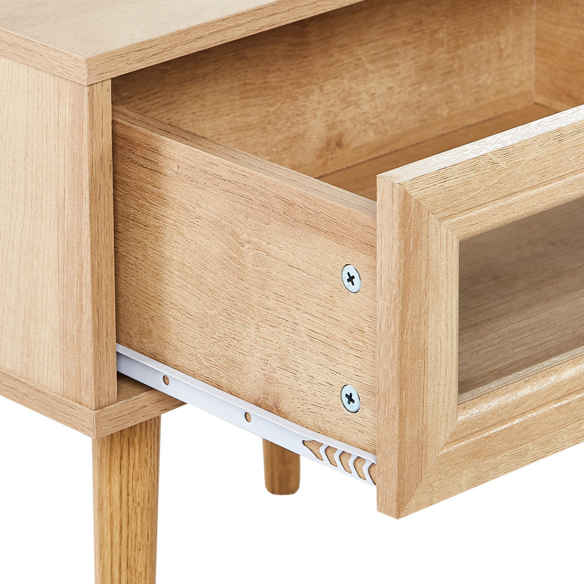 NACHTTISCH Heller Holzfarbton Albany - Hellbraun, Holzwerkstoff (48/51/40cm) - Beliani