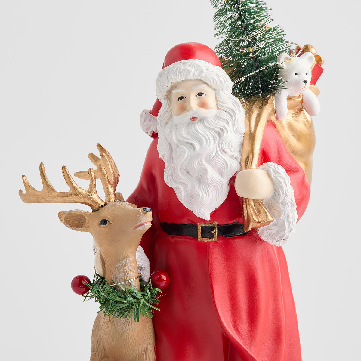 DEKOFIGUR Led CLAUSI, 14 x 14 cm, Rot, Beleuchtet Weihnachtsfigur, Weihnachtsdeko, Deko Wohnzimmer, Winter Christmas, XMAS Geschenk - Rot, Kunststoff (13/1/16cm) - home&you