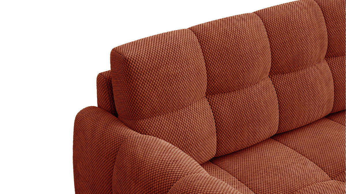 SOFA MELLOW 2,5-Sitzer, dunkelorange - Dunkelorange/Schwarz, Holz/Textil (183/87/98cm) - Wozimo