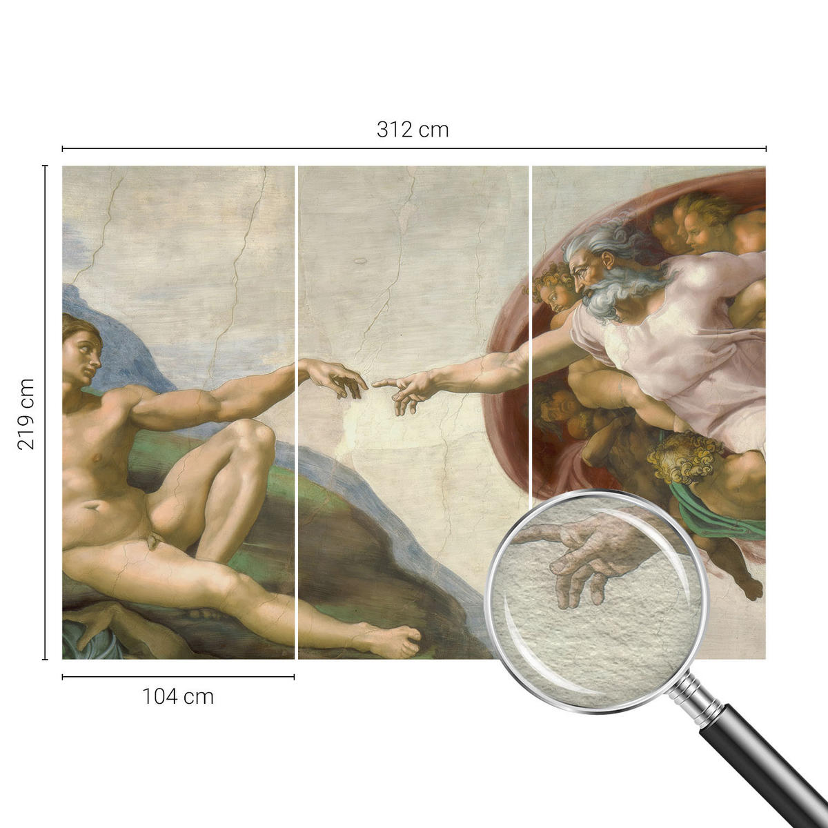 FOTOTAPETE 312x219 cm - Spiritueller Kontakt - Beige, Textil (312/219cm) - Wallfluent