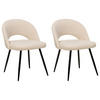 ESSZIMMERSTUHL 2er-Set Polyester Beige Onaga - Beige, Textil/Metall (45/77/46cm) - Beliani