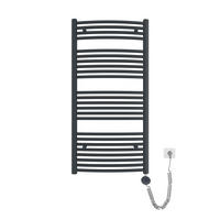 HANDTUCHHEIZKÖRPER elektrisch gebogen Anthrazit 120/60/5,6 cm - Anthrazit, Metall (60/120/5.6cm) - EMKE