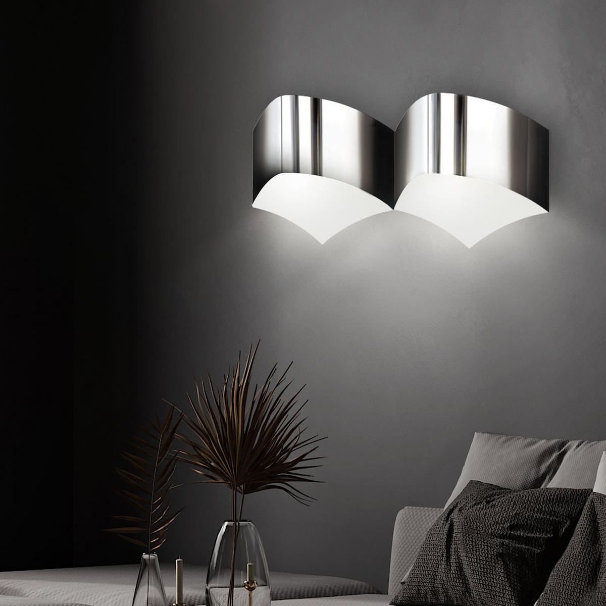 LED WANDLEUCHTE CARRE Chrom Silber - Silberfarben, Metall (11/18.5/45cm) - Wofi