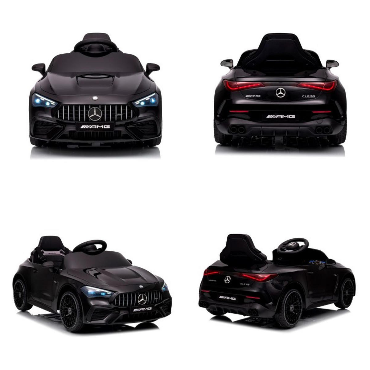 ELEKTROAUTO Mercedes AMG CLE53 schwarz Fernbedienung Stoßdämpfer LED - Schwarz, Kunststoff (99/55/43cm) - Chipolino