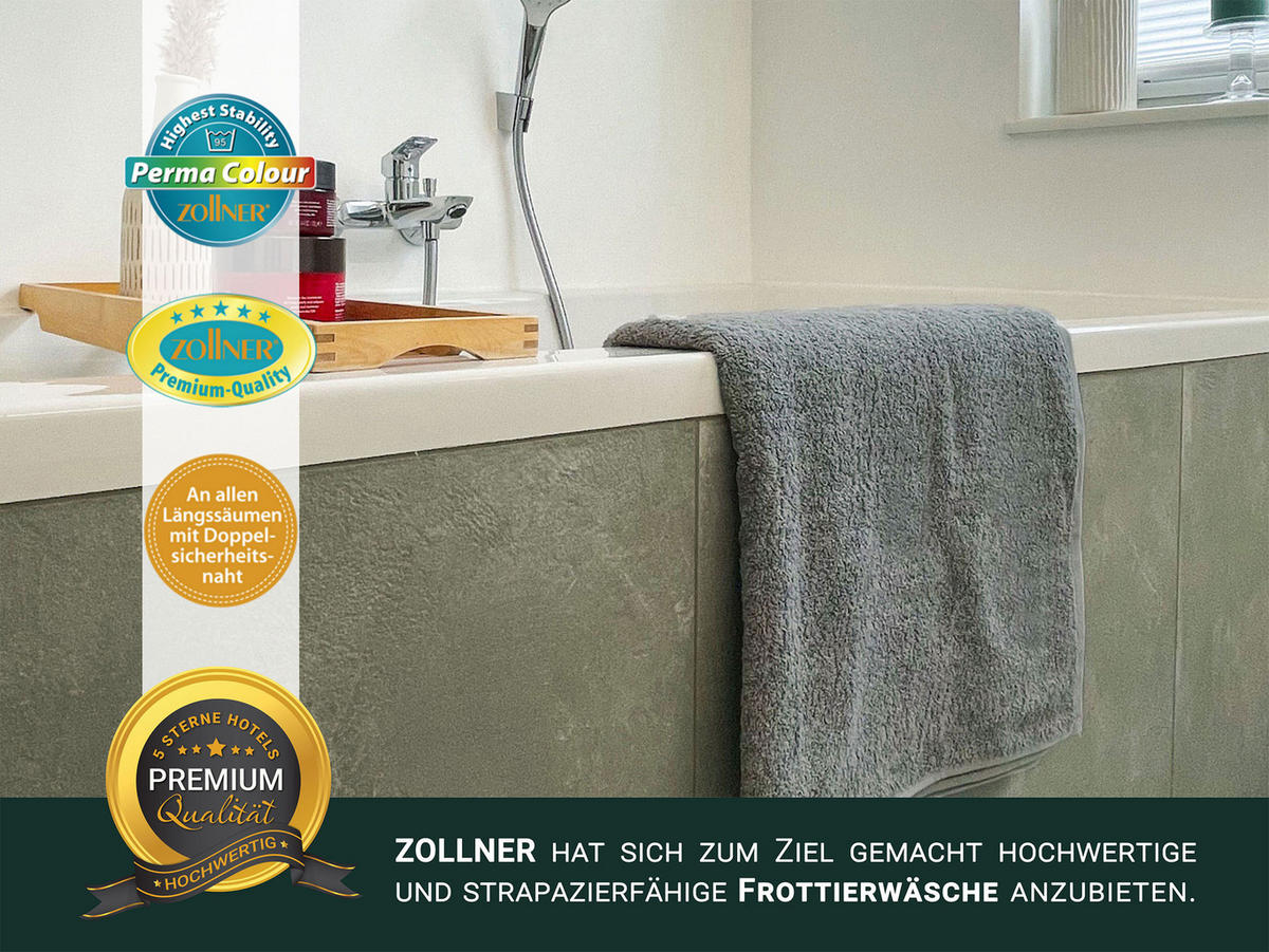 DUSCHTÜCHER, 3er-Set, 70x140 cm, 100% Baumwolle, Grau - Hellgrau, Textil (70/140cm) - Zollner