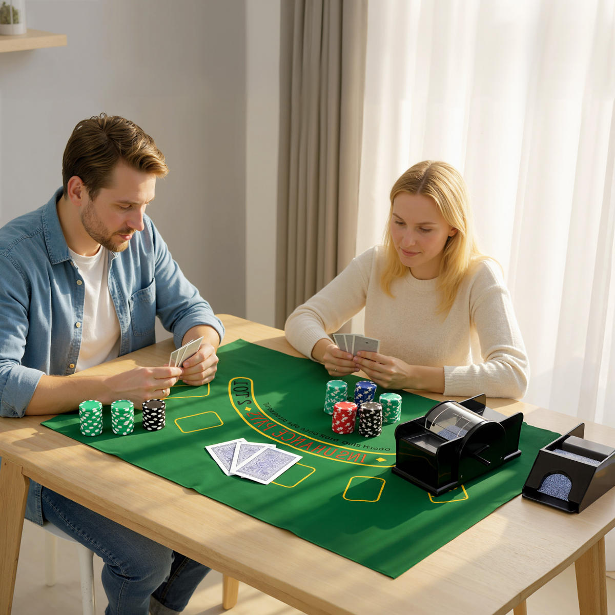 POKERSET DE-10830 300 Chips & Kartenmischer für 8 Spieler Silber - Silberfarben, Metall (30/36cm) - ComfortXL