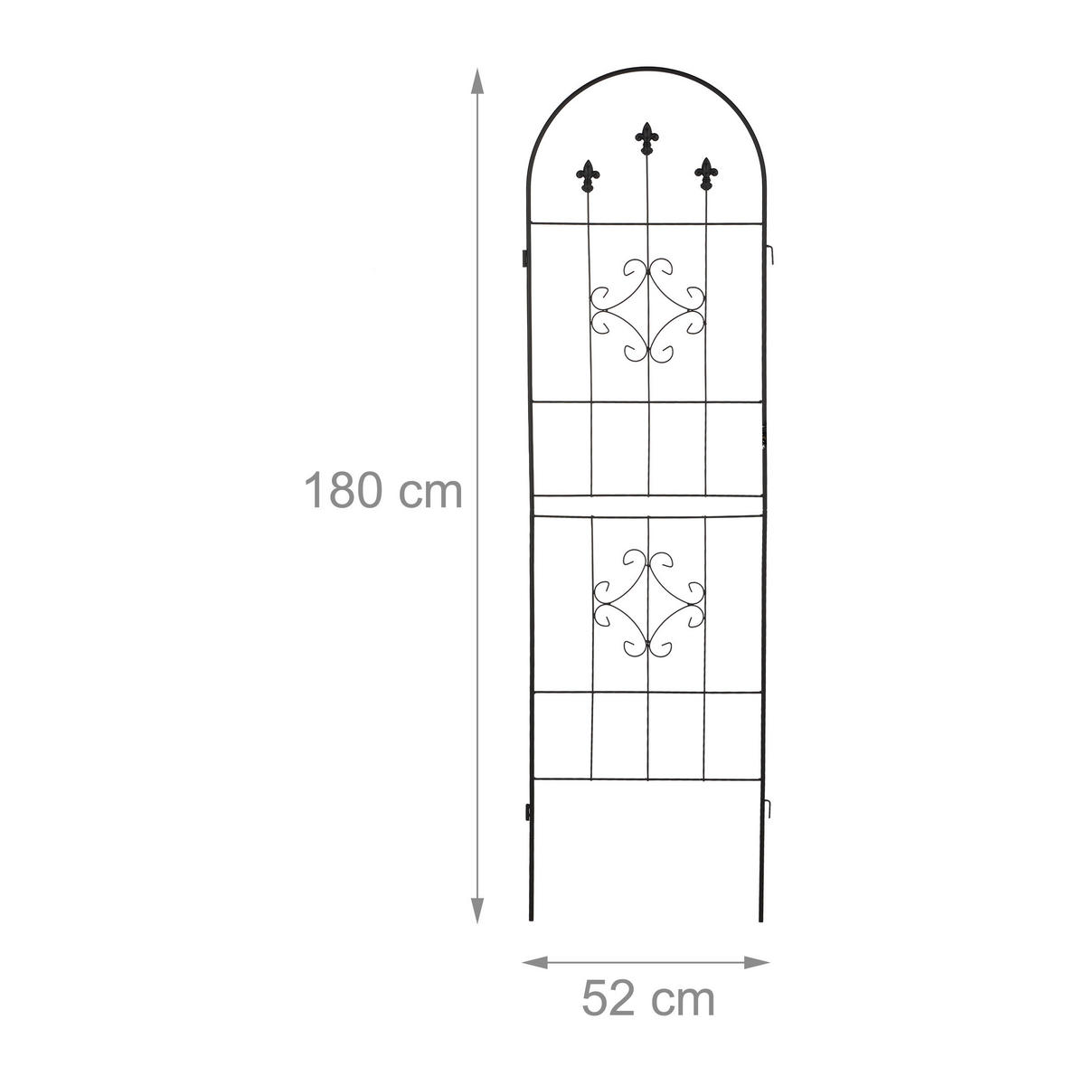 2XRANKGITTER - Schwarz, Metall (50/180/1cm) - Relaxdays