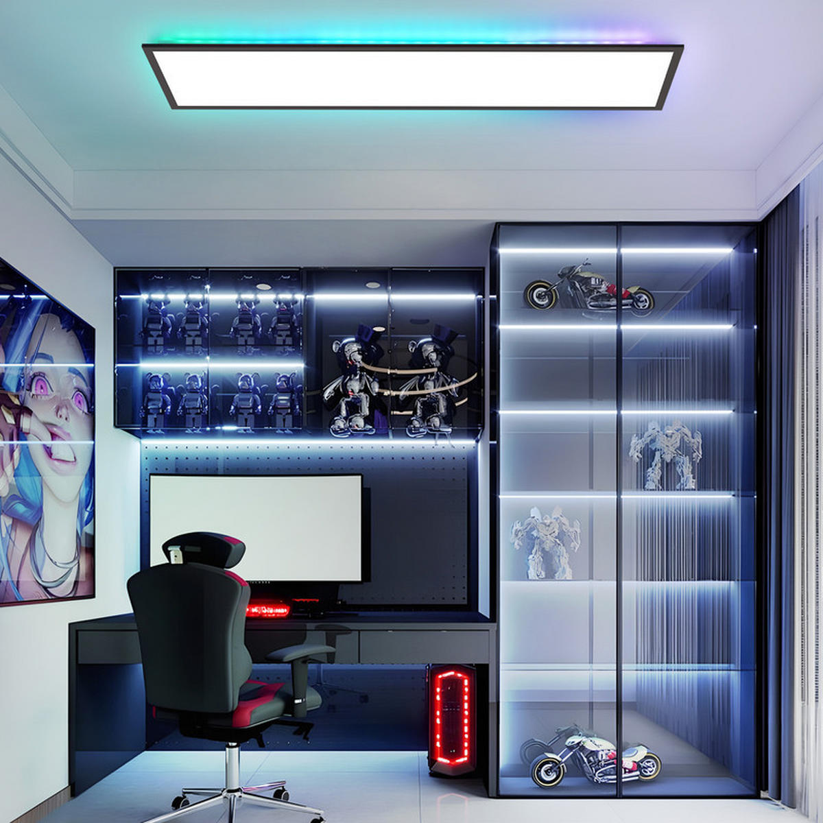 ZÁVĚSNÉ LED světlo Clausen III 25/100/5 cm - černá, kov (25/100/5cm) - Nettlife