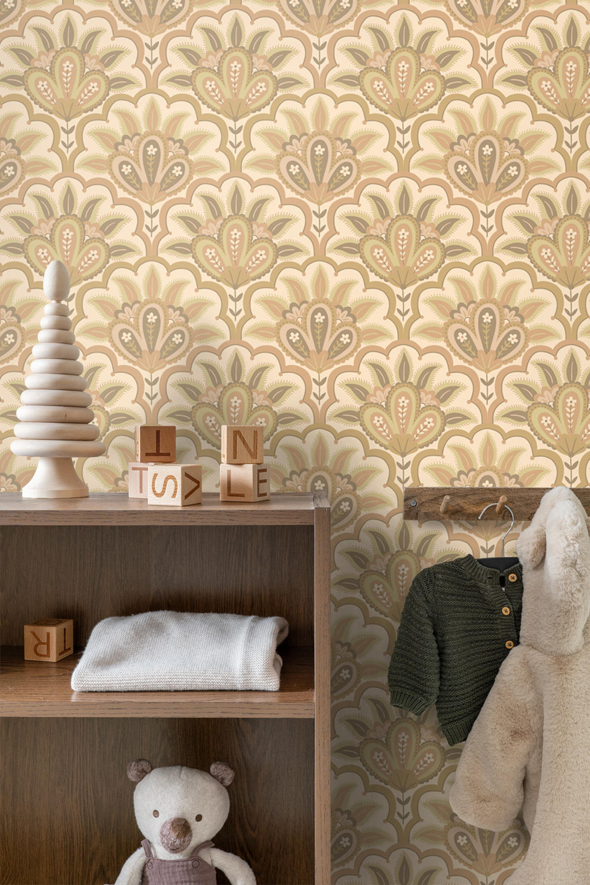 TAPETE orientalisches Barockmotiv 50 x 900 cm - Beige, Papier (50/900cm) - ESTAhome