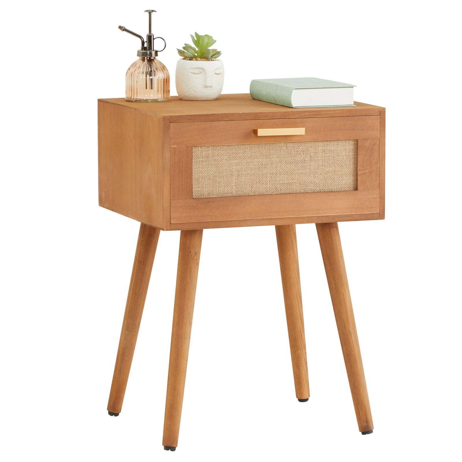 CARO-Möbel Nachttisch Braun 40x57x36 cm